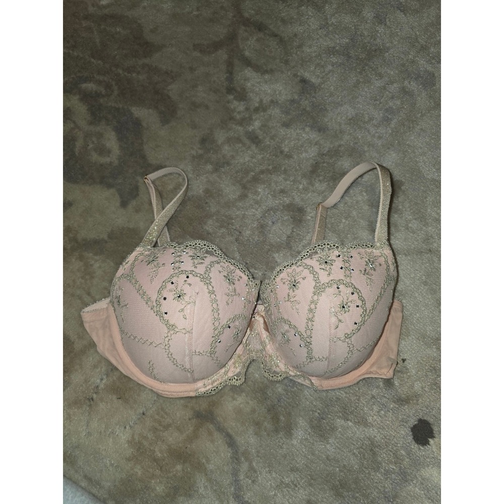 Victoria's Secret 36D Pink Floral Lace Underwire Bra Lingerie